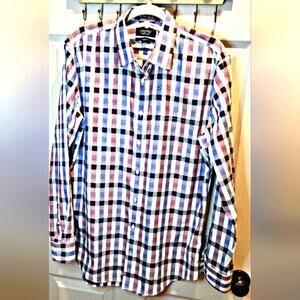 💸$10 Nordstrom Trim Fit Mens 16 34/35 Button Up Long Cuffed Sleeve Wrinkle Free